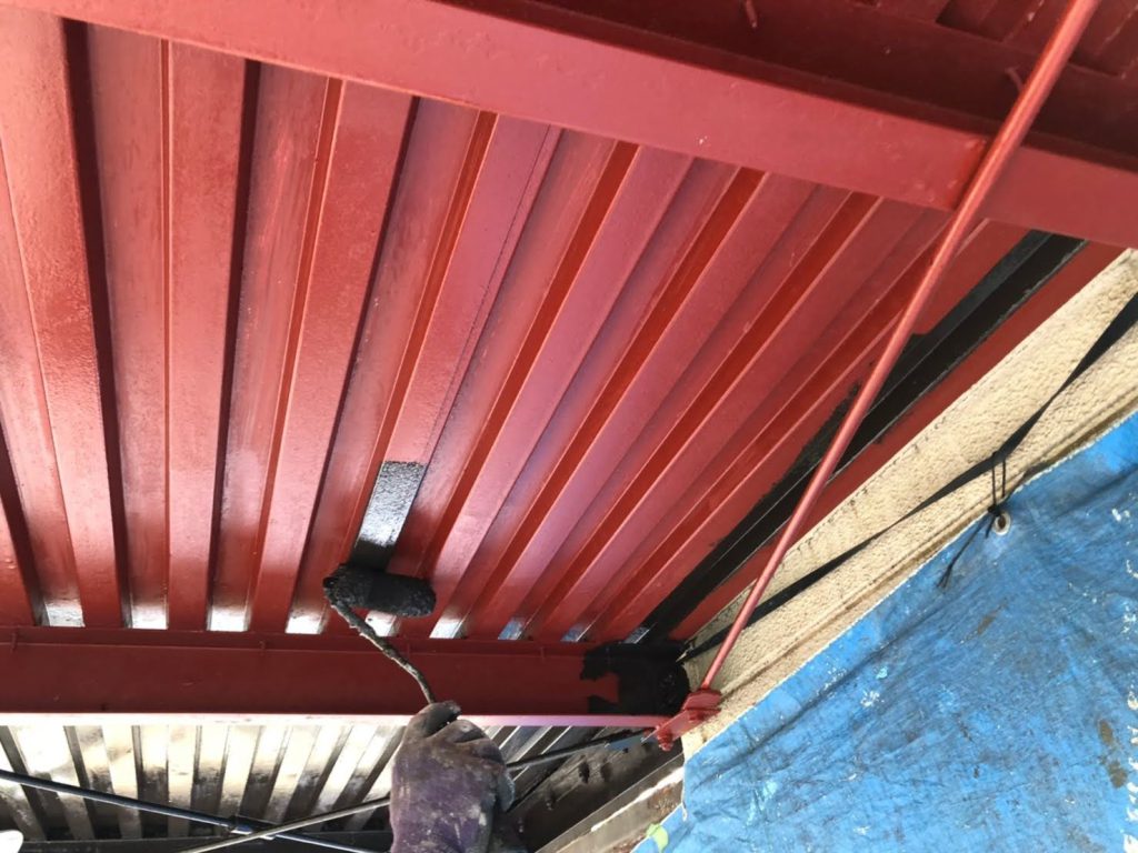 アパート鉄部階段塗装工事|施工写真14