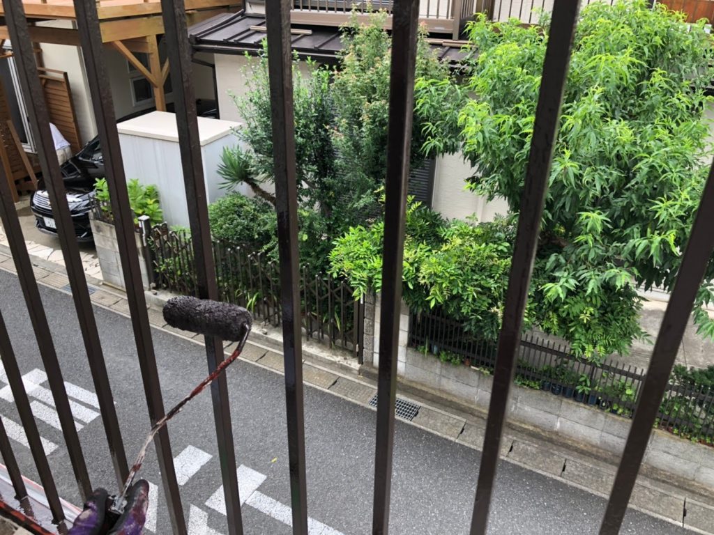 アパート鉄部階段塗装工事|施工写真15